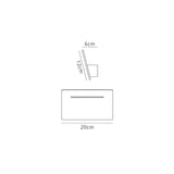 Toja 20cm Rectangular LED Wall Light 4W 4000K - White