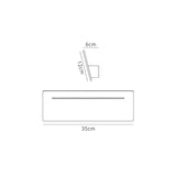 Toja 35cm Rectangular LED Wall Light 8W 4000K - White