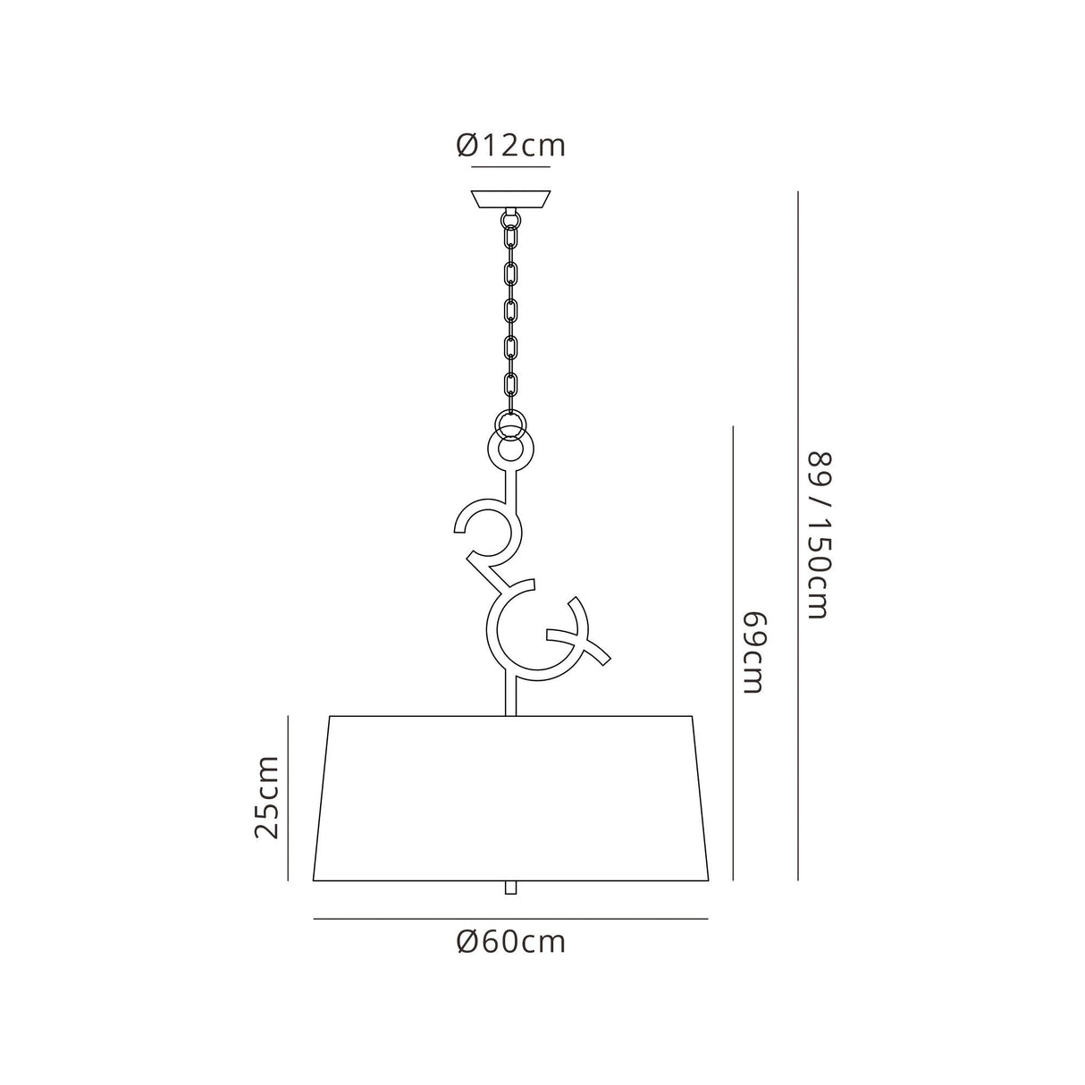 Argi 3 Light Pendant Light – Brown Oxide With Taupe Shades