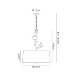 Argi 3 Light Pendant Light – Brown Oxide With Taupe Shades