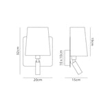 Bahia LED Wall/Reading Light With Switch - Bronze