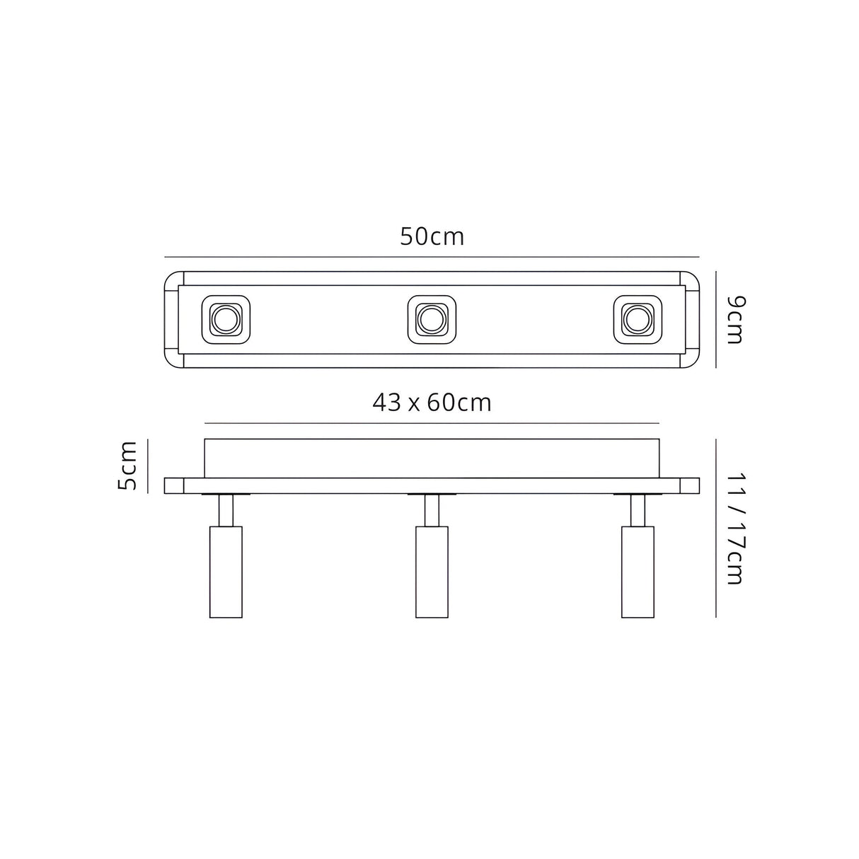 Ibiza LED Ceiling/Triple Spotlight 30W 4000K - Satin Nickel