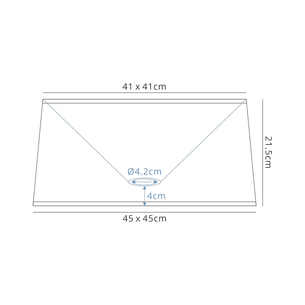 Habana Square Floor Lamp Lampshade - Black, 45/45cm x 21.5cm