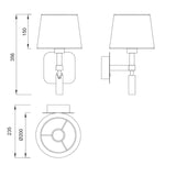 Habana LED Wall/Reading Light - White (Without Shade)
