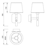 Habana LED Wall/Reading Light - Black (Without Shade)