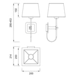 Habana Telescopic 1 Light Wall Light - White/Chrome (Without Shade)