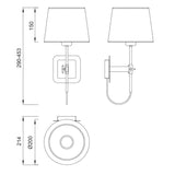 Habana Telescopic 1 Light Wall Light - Black/Chrome (Without Shade)