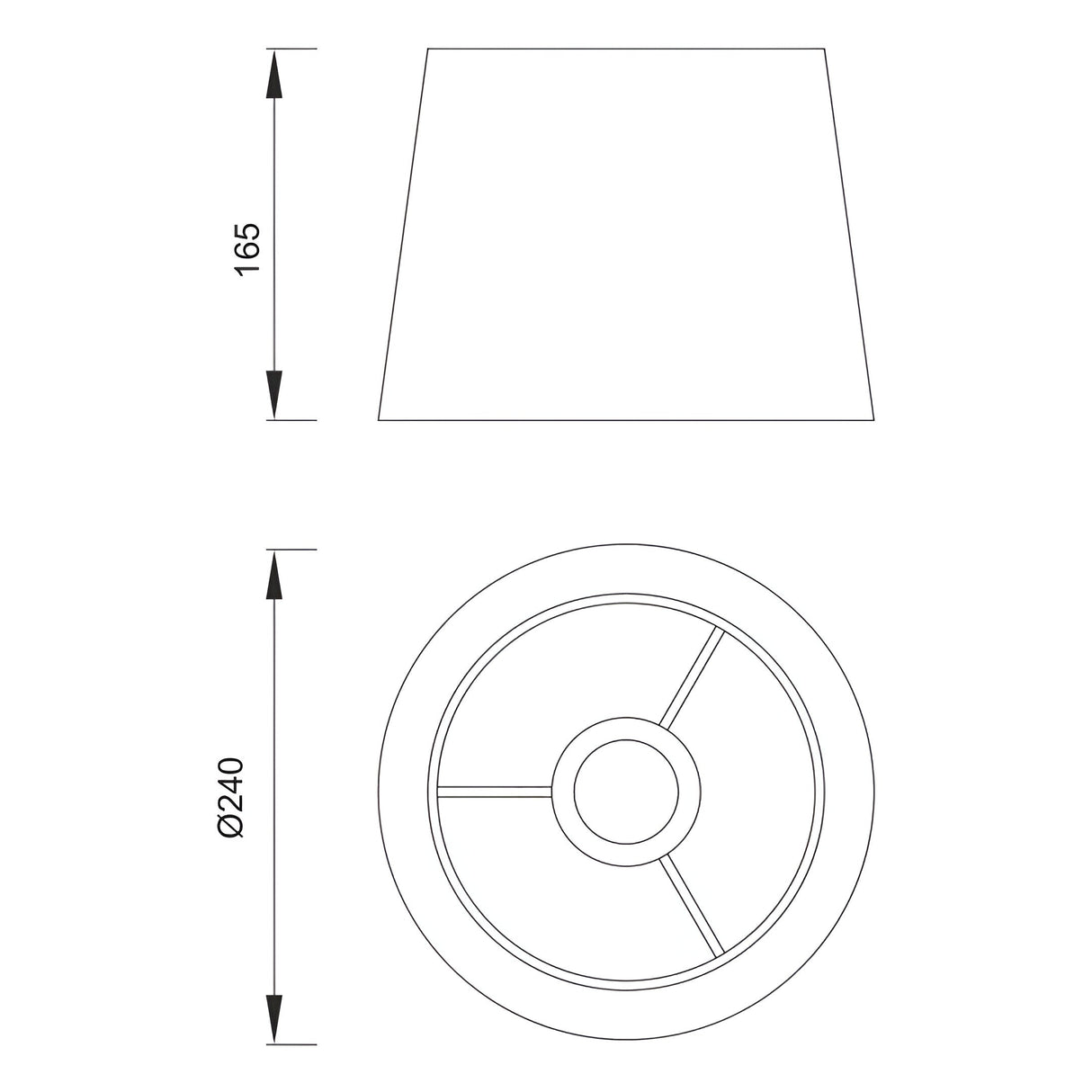 Habana Round Table Lamp Lampshade - Black, 21/24cm x 16.5cm