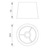 Habana Round Table Lamp Lampshade - Black, 21/24cm x 16.5cm