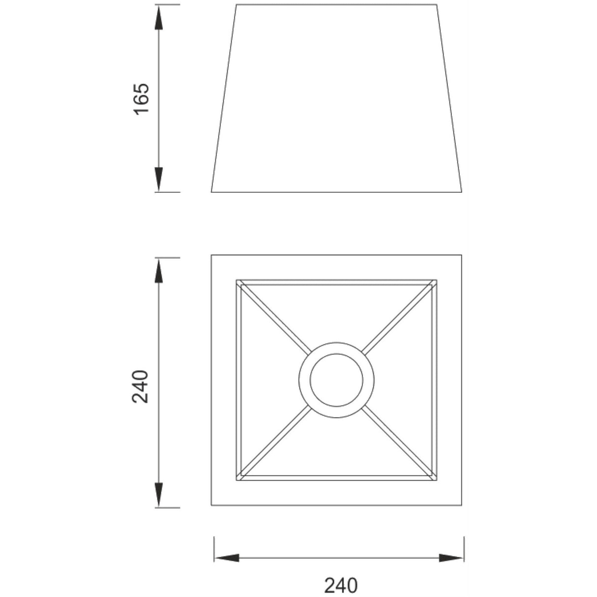 Habana Square Table Lamp Lampshade - White, 24/24cm x 16.5cm