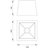Habana Square Table Lamp Lampshade - White, 24/24cm x 16.5cm