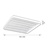 Reflex Square CCT LED Flush Ceiling Light 50W - Silver
