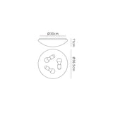 Zero Medium Flush 3 Light Wall/Ceiling Light - White