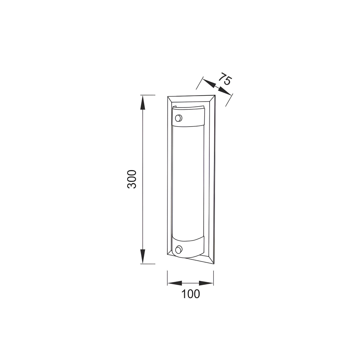 Tube LED Flush Ceiling Light 8W 4000K - Chrome