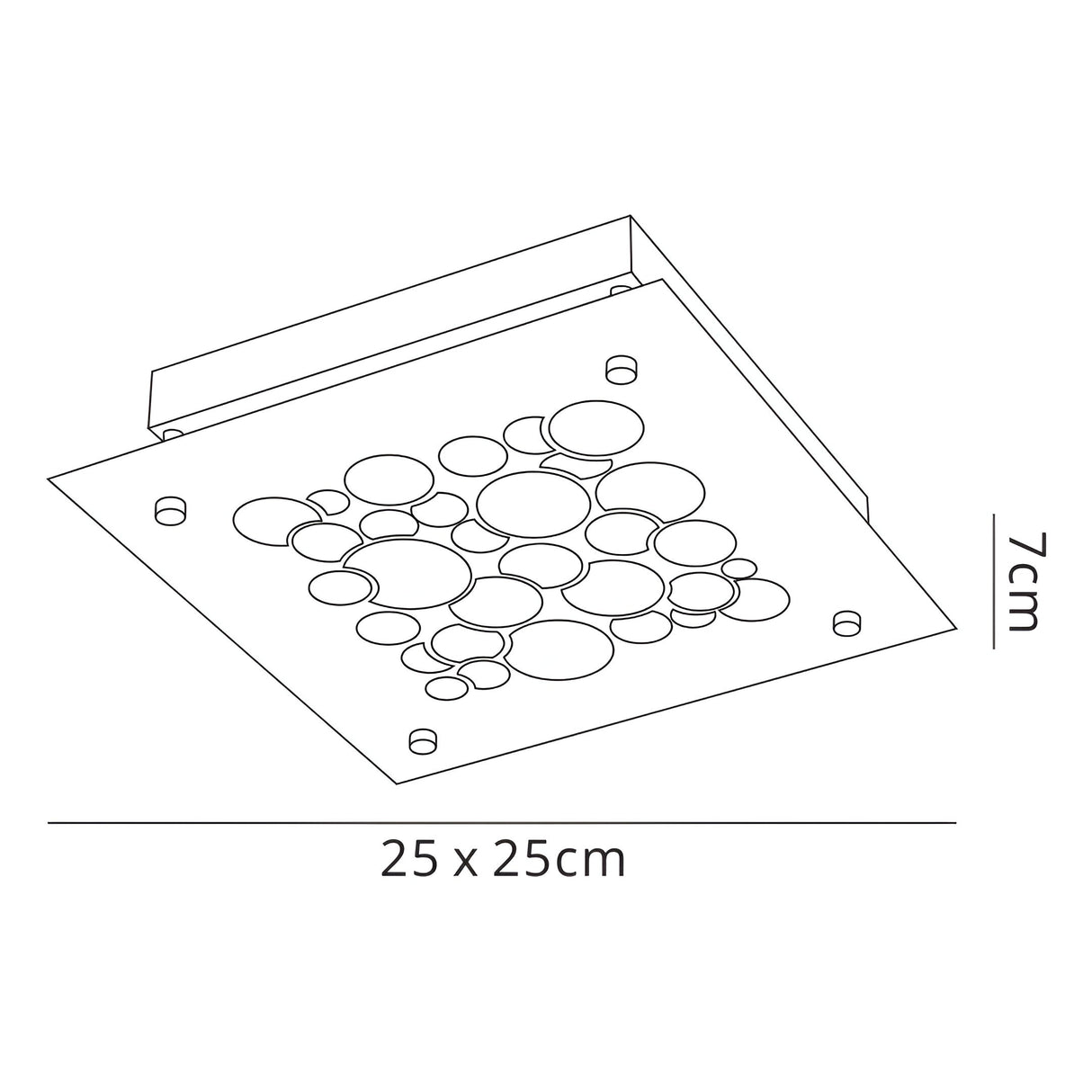 Coral Square LED Crystal Flush Ceiling Light 15.5W 4000K - Chrome
