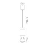 Aruba 12cm Large Round 1 Light Pendant Light - Matt White