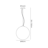 Bola 40cm Round 1 Light Pendant Light - Chrome