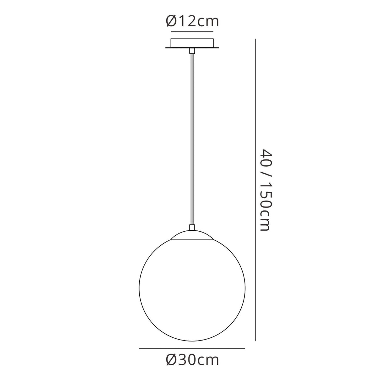 Bola 30cm Round 1 Light Pendant Light - Chrome