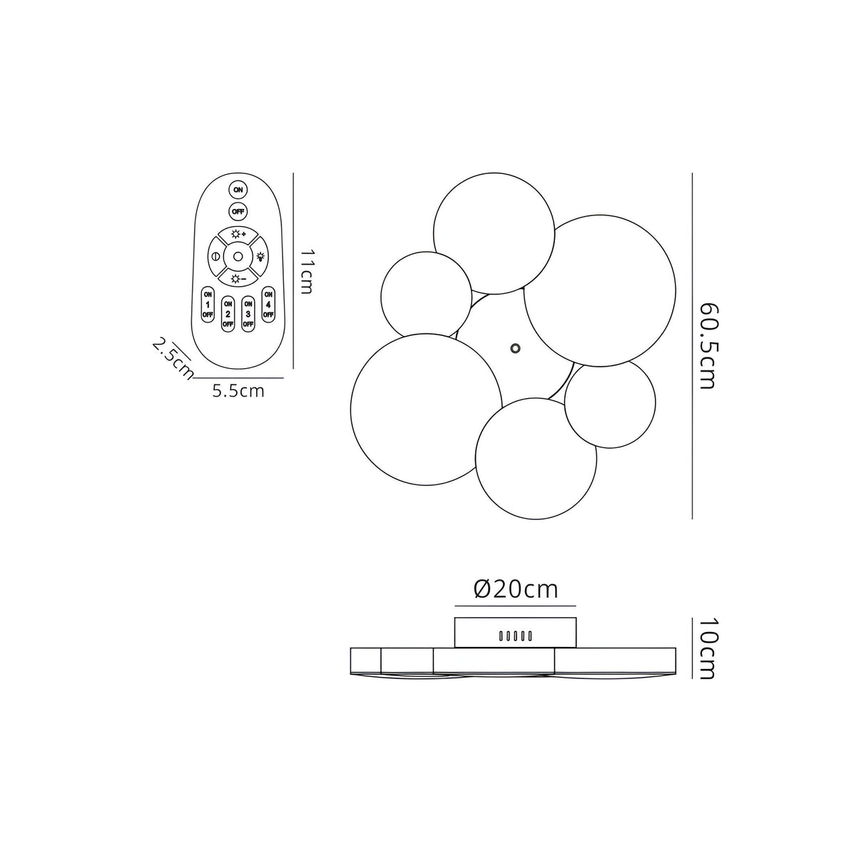 Lunas Dimmable  LED Flush Ceiling Light With Remote Control - White
