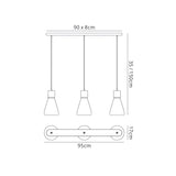 Kos 3 Light Bar Pendant Light - White & Black