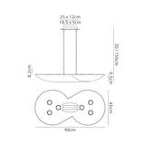 Flow 6 Light Linear Suspension Light - Chrome & White