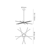 Star 103.3cm Dimmable LED Chandelier 60W 3000K - Chrome