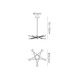 Star 69cm Dimmable LED Chandelier 42W 3000K - Chrome