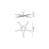 Star Dimmable LED Semi-Flush Ceiling Light 42W 3000K – Silver & Chrome