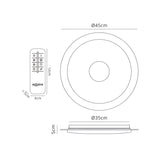 Virgin CCT Dimmable LED Flush Ceiling Light With Remote Control - White