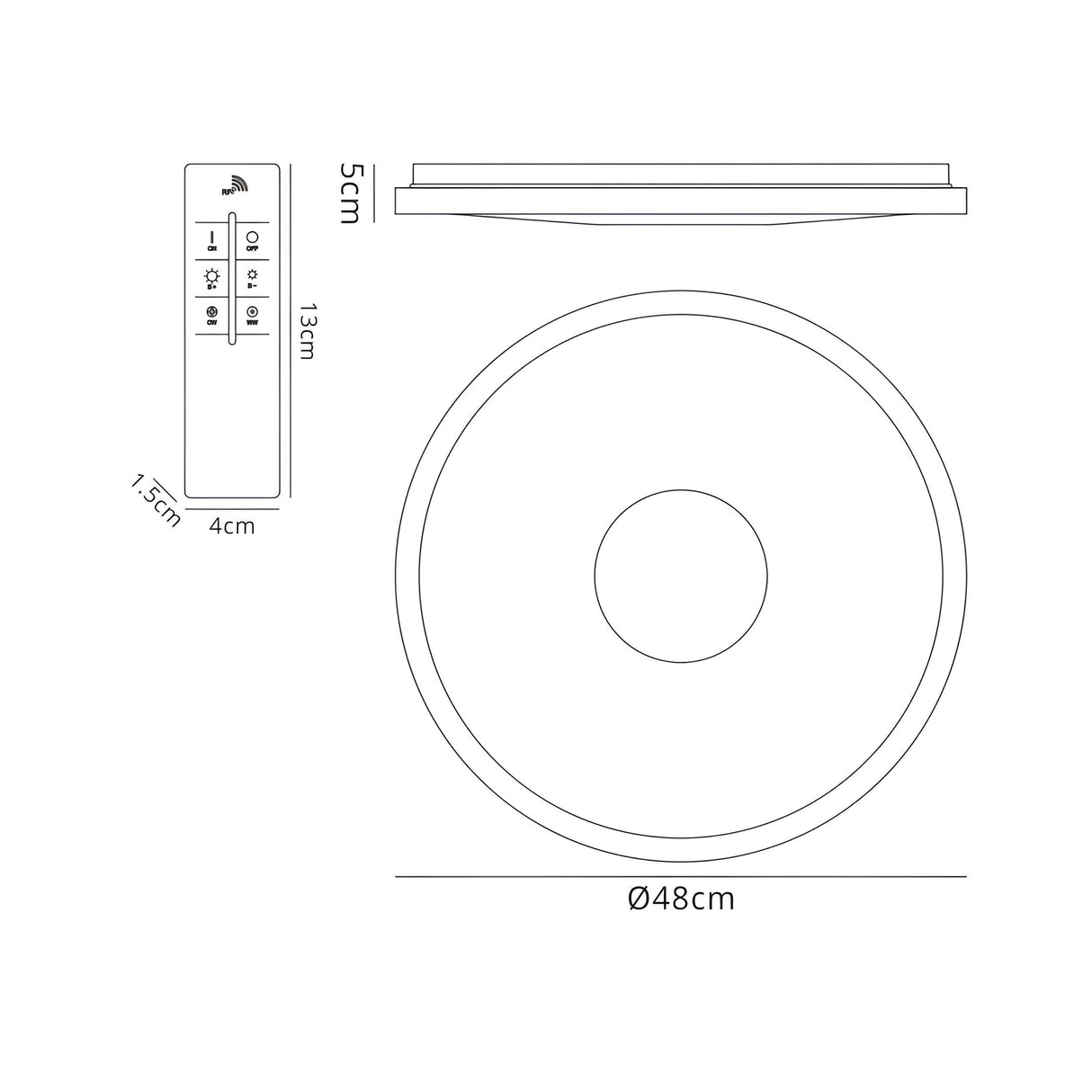 Centara CCT LED Flush Ceiling Light With Remote Control - Chrome