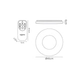 Reef Small CCT Dimmable LED Flush Ceiling Light With Remote Control - Chrome/White