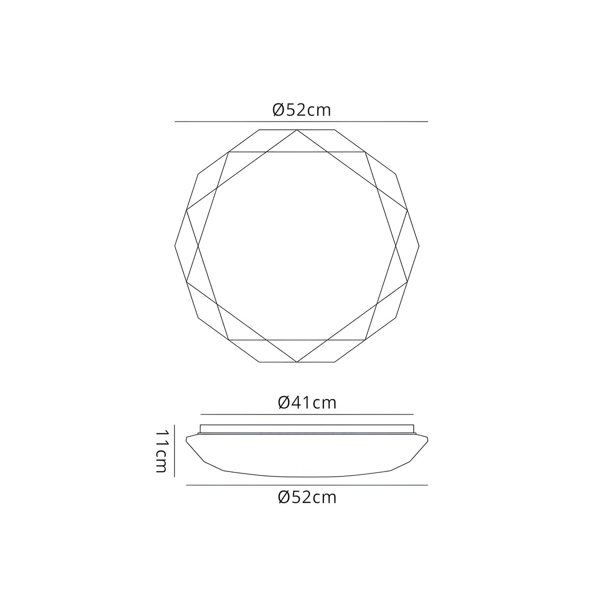 Diamante II Flush Ceiling Light LED 3000K 54W - White