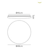 Zero Smart Large Dimmable LED Flush Ceiling Light With Remote & App Control - White