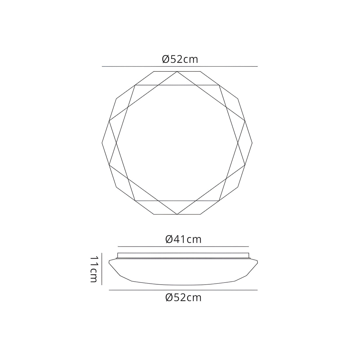 Diamante II Flush Ceiling Light LED 5000K 54W - White