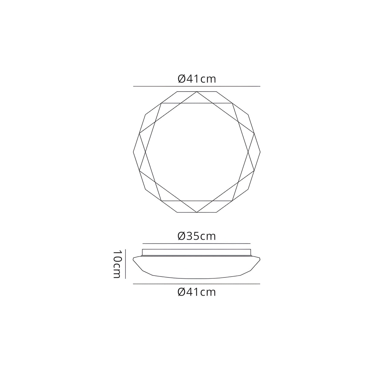 Diamante II Flush Ceiling Light LED 5000K 36W - White