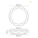 Diamante Large Smart CCT Dimmable LED Flush Ceiling Light With Remote Control & App & Voice Control - White