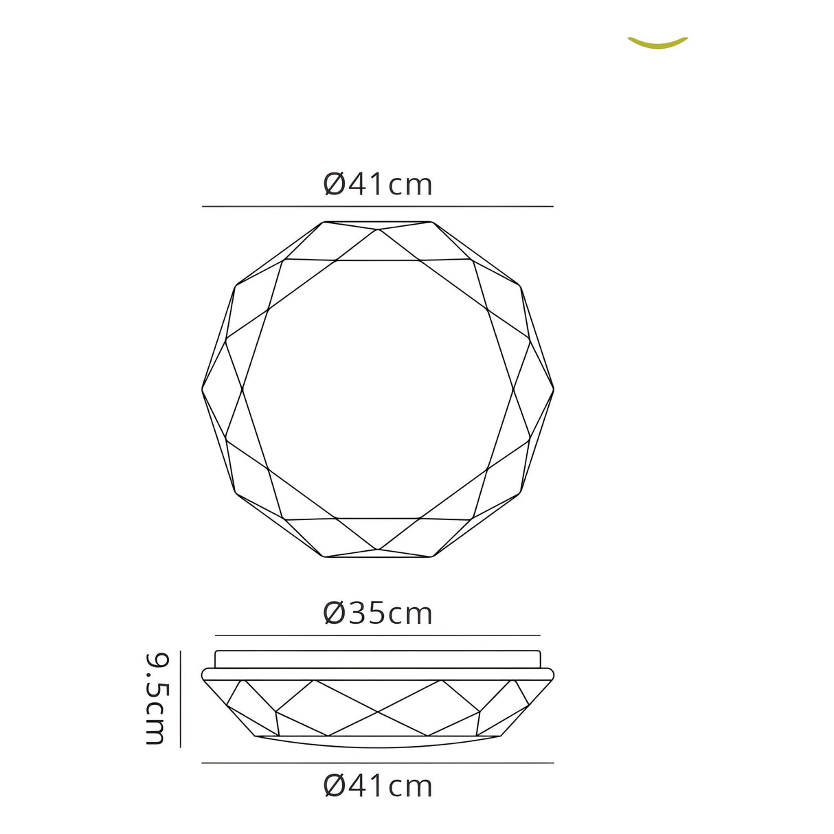 Diamante Medium Smart CCT Dimmable LED Flush Ceiling Light With Remote Control & App & Voice Control - White