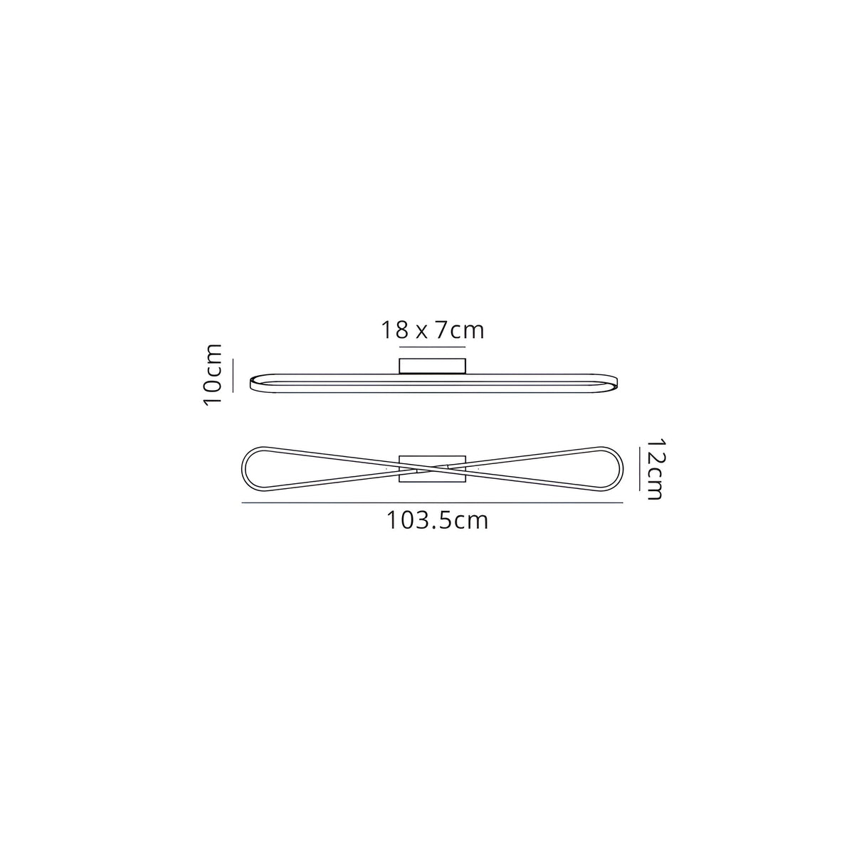 Bucle LED Semi-Flush Ceiling Light 36W -  Polished Chrome