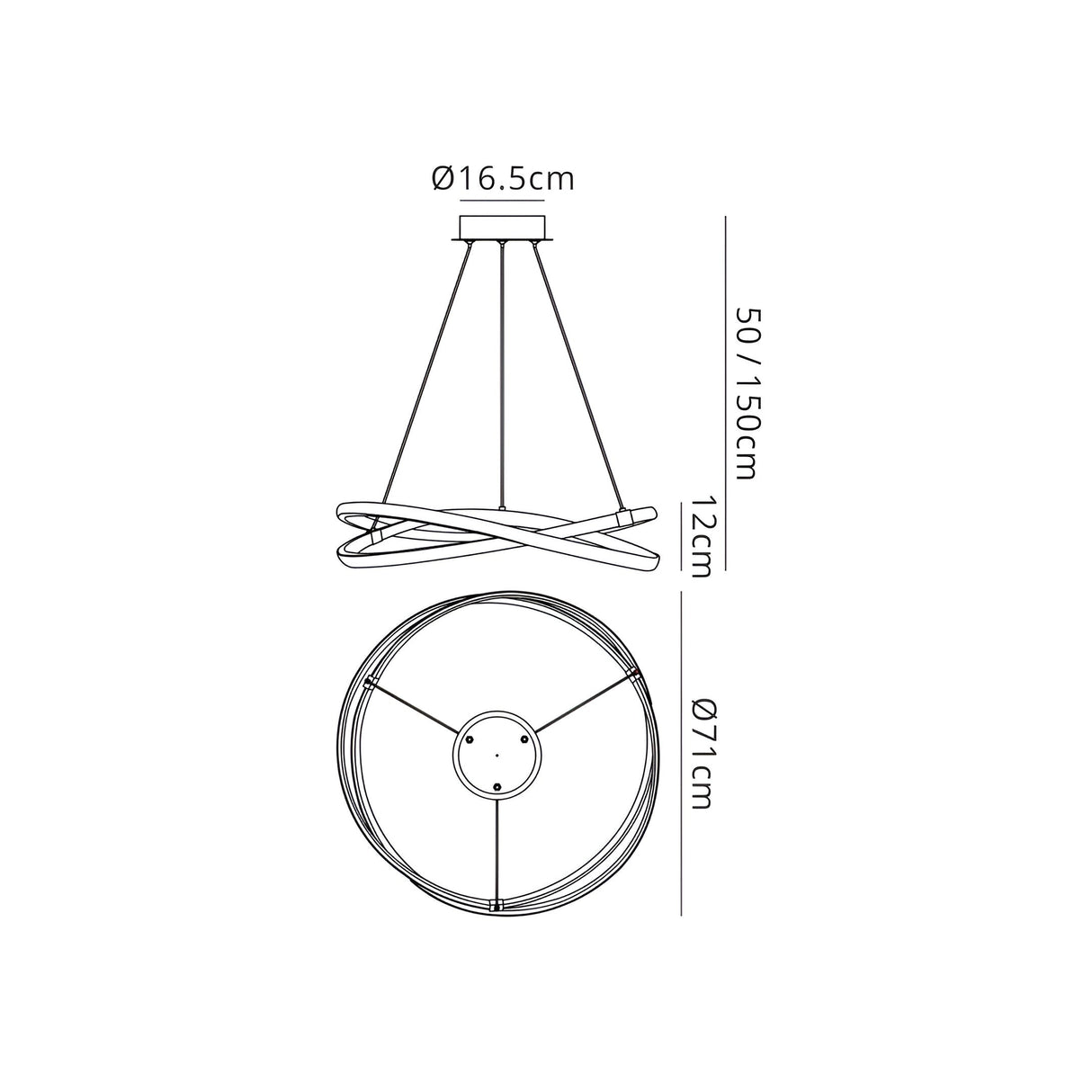 Infinity 71cm Dimmable LED Suspension Light - White