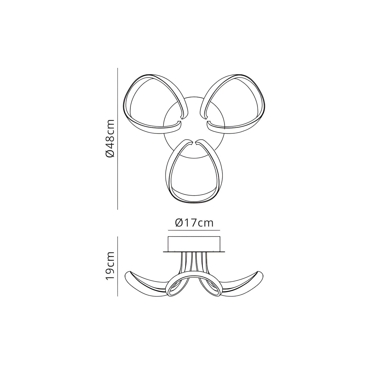 Knot LED Semi-Flush Ceiling Light 2800K 36W - White