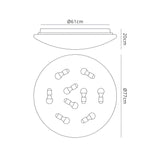 Zero Round 9 Light Wall/Ceiling Light - White