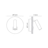Cayman Round LED Wall/Reading Light - Satin Nickel