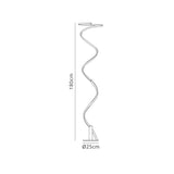 Line drawing of the Helix LED Floor Lamp 42W 4000K - White & Chrome, featuring a modern spiral design with labeled measurements—180 cm tall and a 25 cm round base—ideal for contemporary spaces.