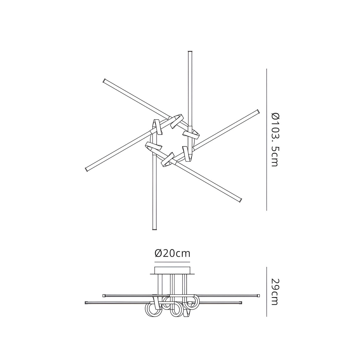 Cinto Semi-Flush Ceiling Light 42W 3000K - Polished Chrome