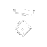 Mini 5 Light Square Flush Ceiling Light - Silver