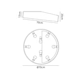 Mini Large 8 Light Round Flush Ceiling Light - White