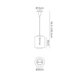 Jarras 30cm 1 Light Glass Pendant Light - Chrome & Ash Grey