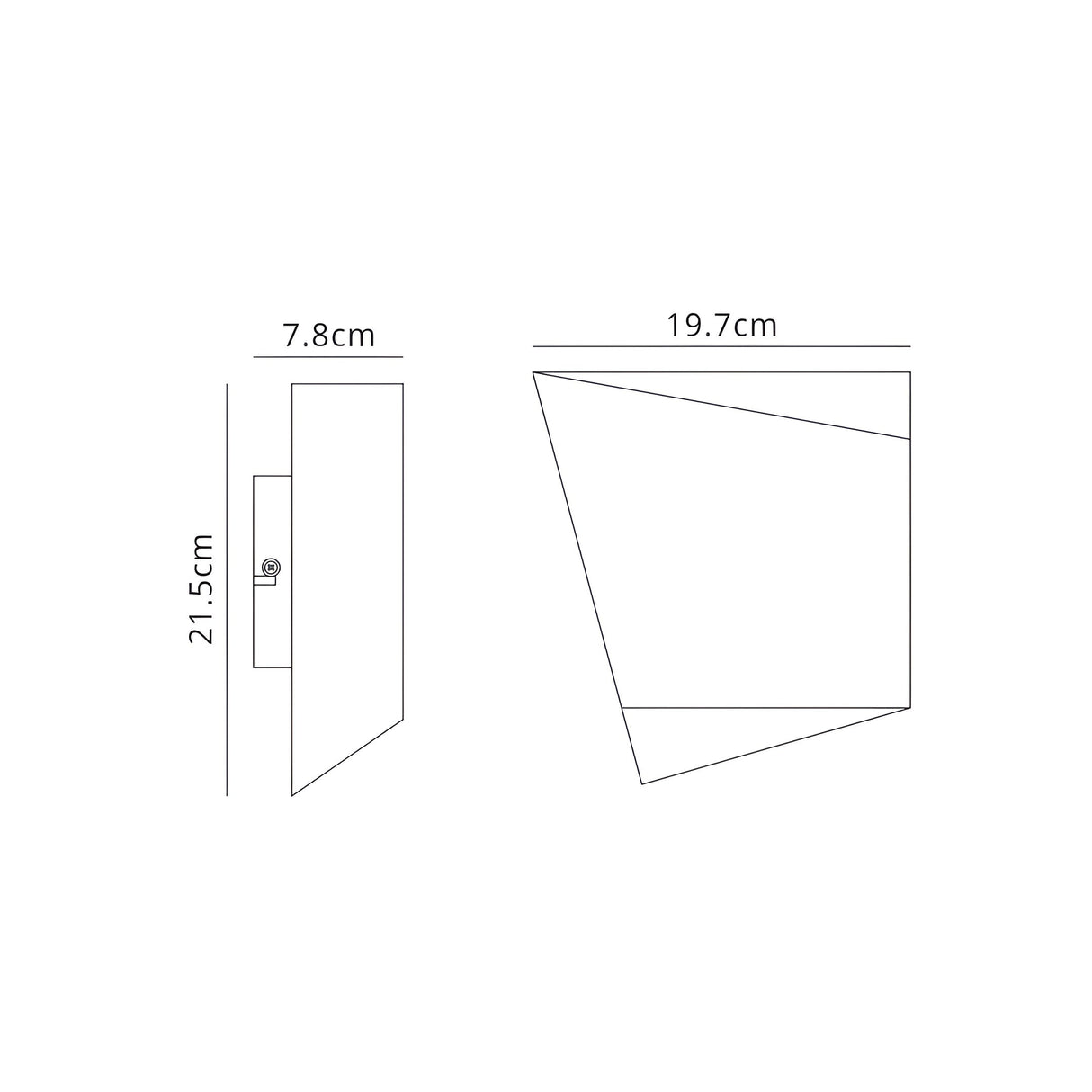 Asimetric Rhombus Wall Light - White