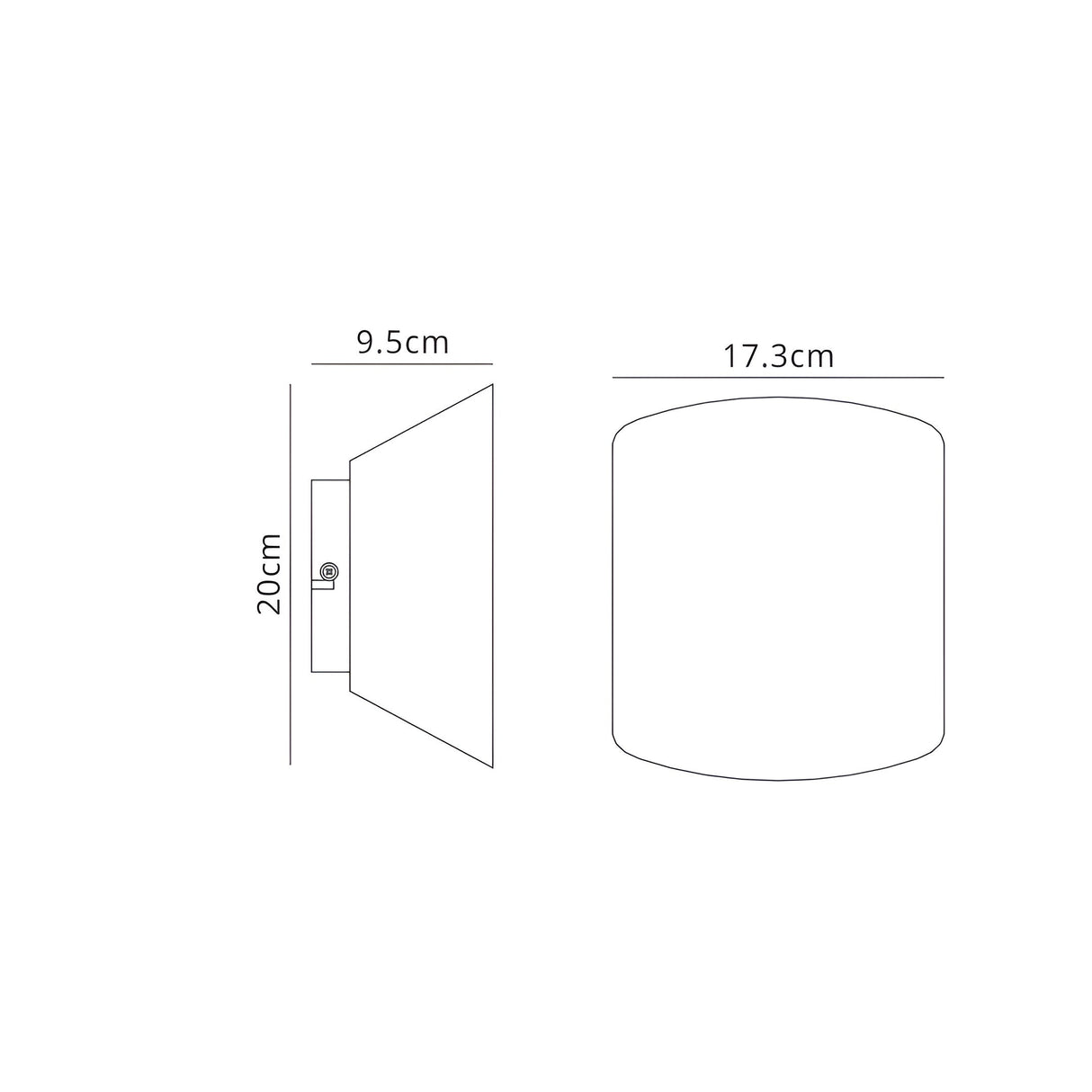 Asimetric Curved Wall Light - White