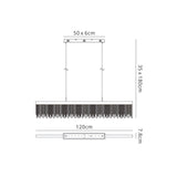 Cinna 120cm LED Crystal Chain Linear Suspension Light - Chrome